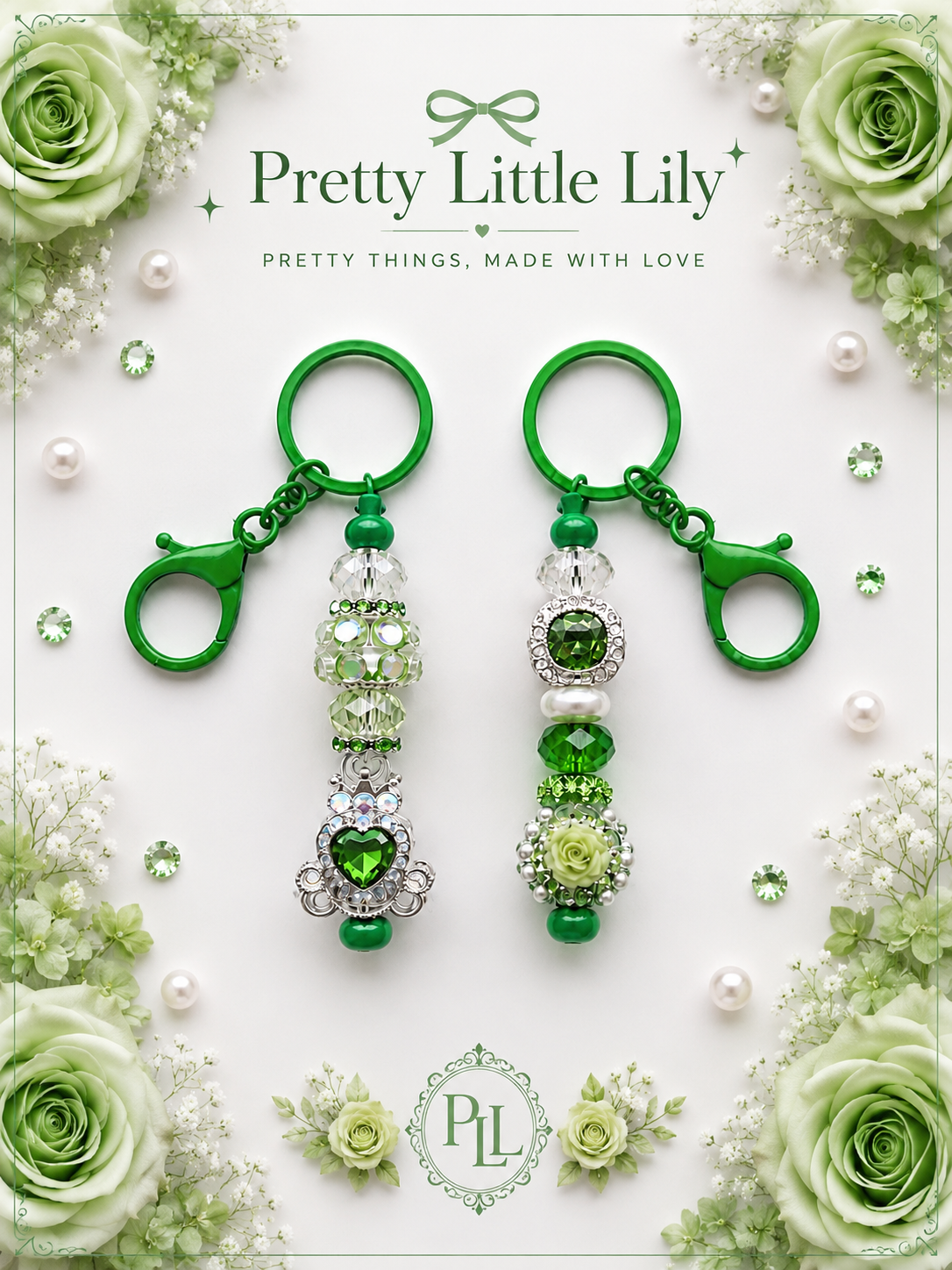 Pretty Little Lily Handmade Jeweled Beaded Keyring