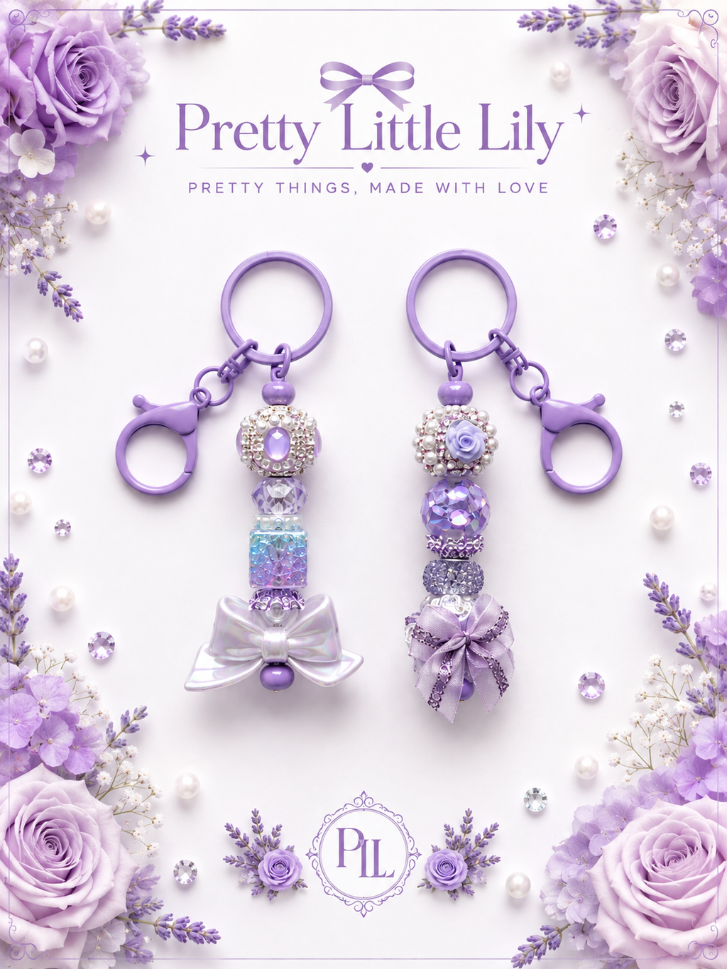 Pretty Little Lily Handmade Jeweled Beaded Keyring