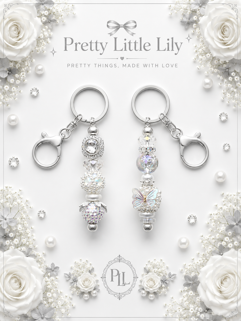 Pretty Little Lily Handmade Jeweled Beaded Keyring