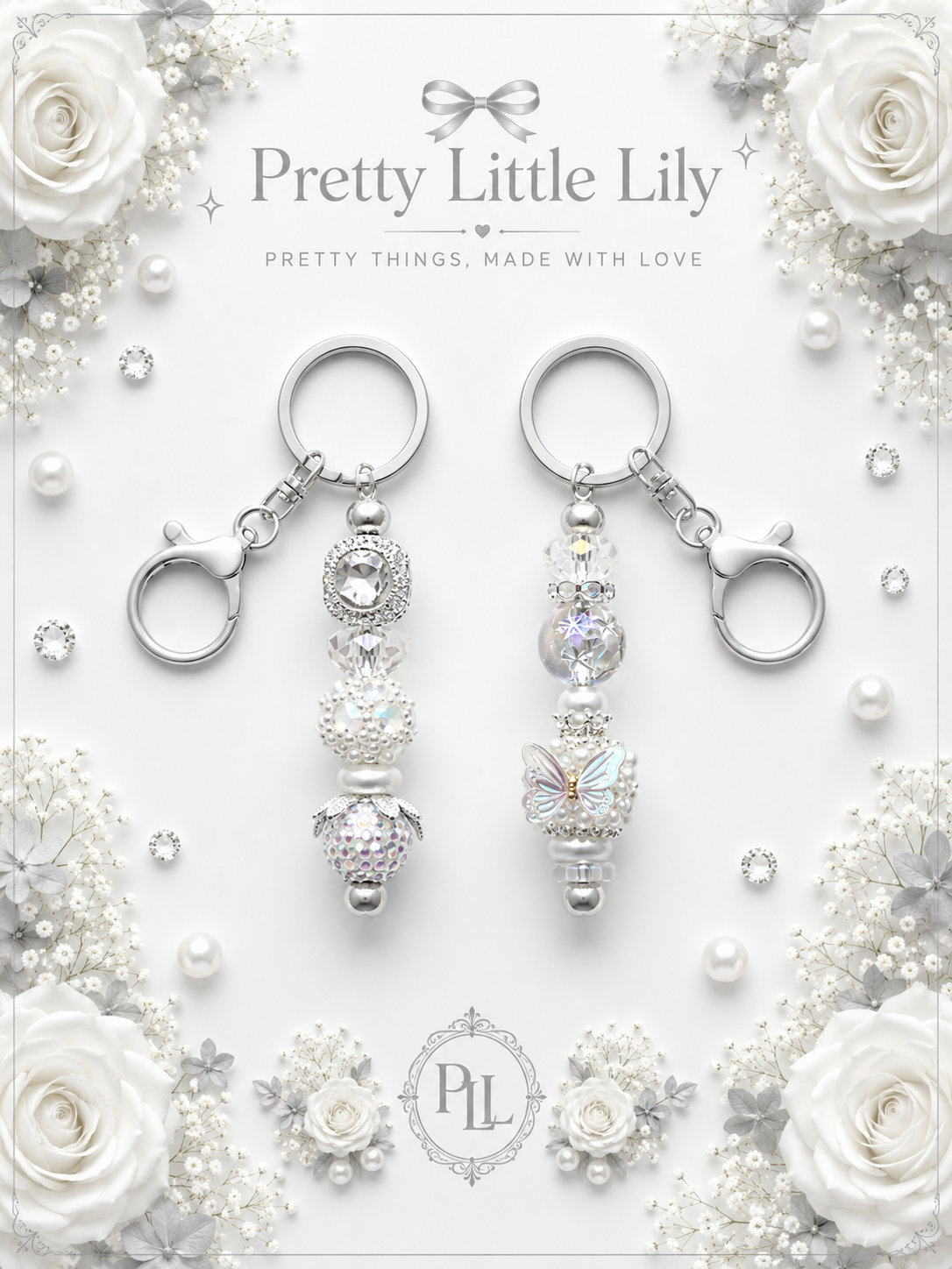 Pretty Little Lily Handmade Jeweled Beaded Keyring