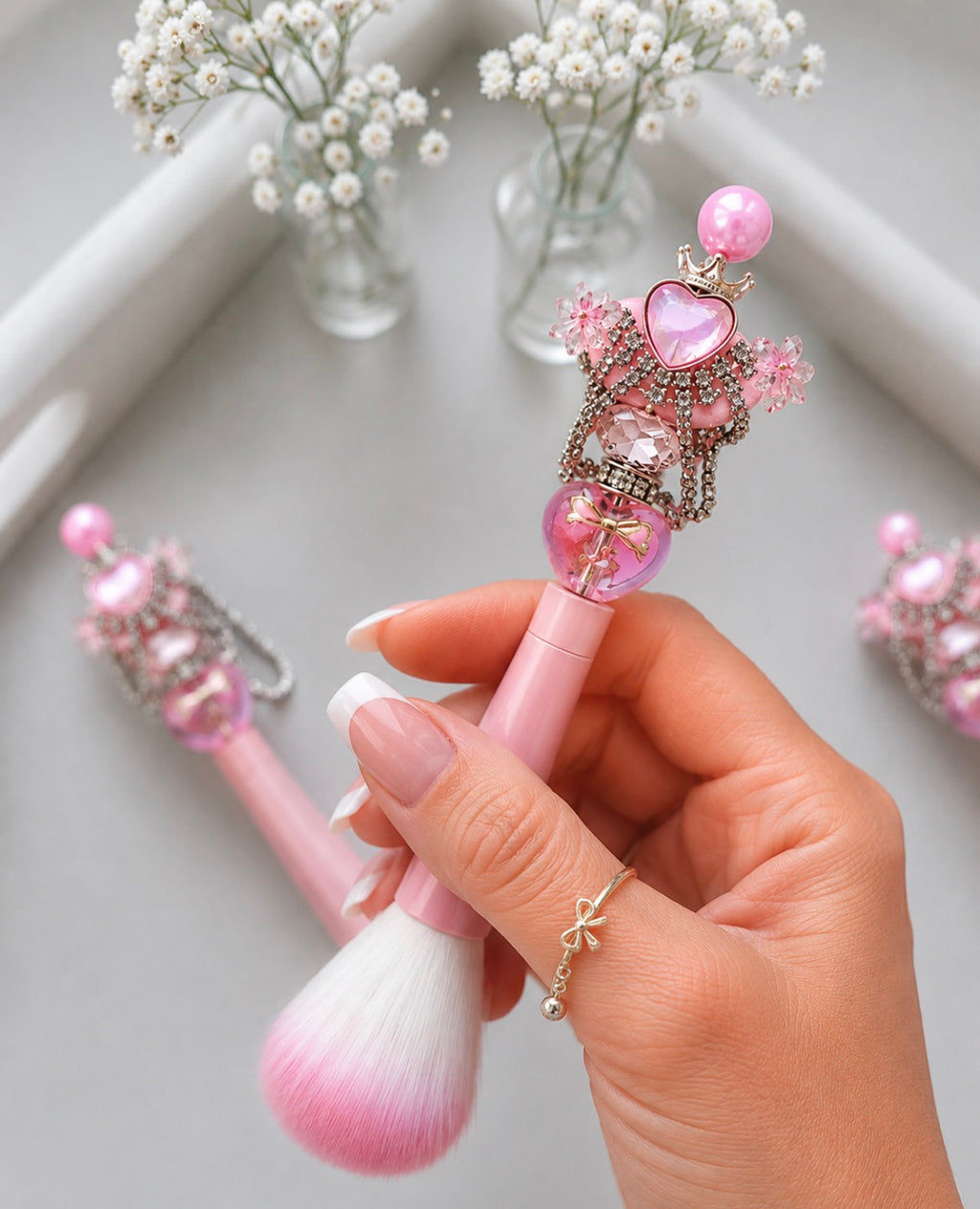 Handmade Beaded Makeup Brushes