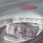 VS PINK Cream Wide Leg Sweatpants XS | Textured Appliqués & Satin Bow