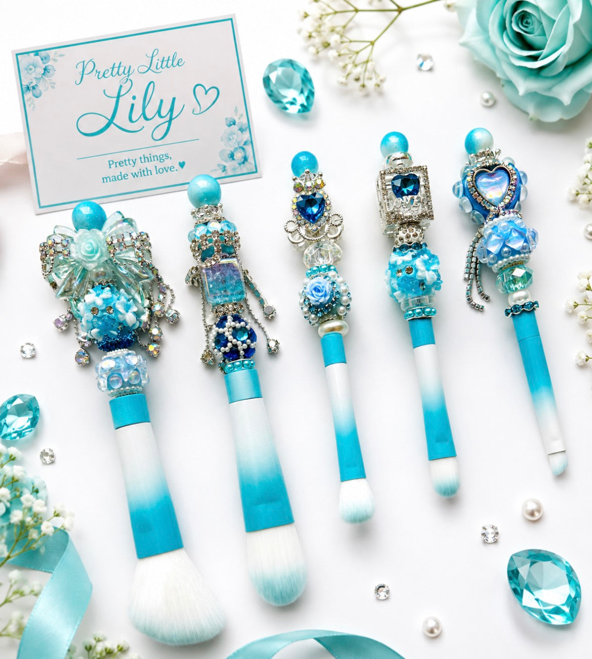 Handmade Beaded Makeup Brushes