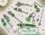Pretty Little Lily 9-Piece Sparkle Gift Set – Beaded Accessories & Makeup Brushes