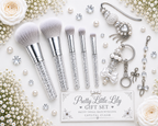 Pretty Little Lily 9-Piece Sparkle Gift Set – Beaded Accessories & Makeup Brushes