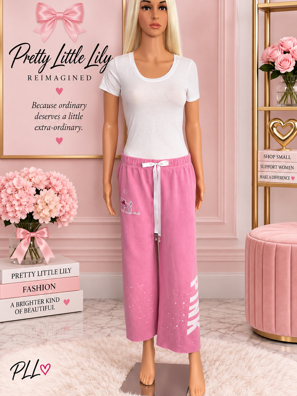 Victoria’s Secret PINK REIMAGINED Swarovski Doggie Joggers – Medium