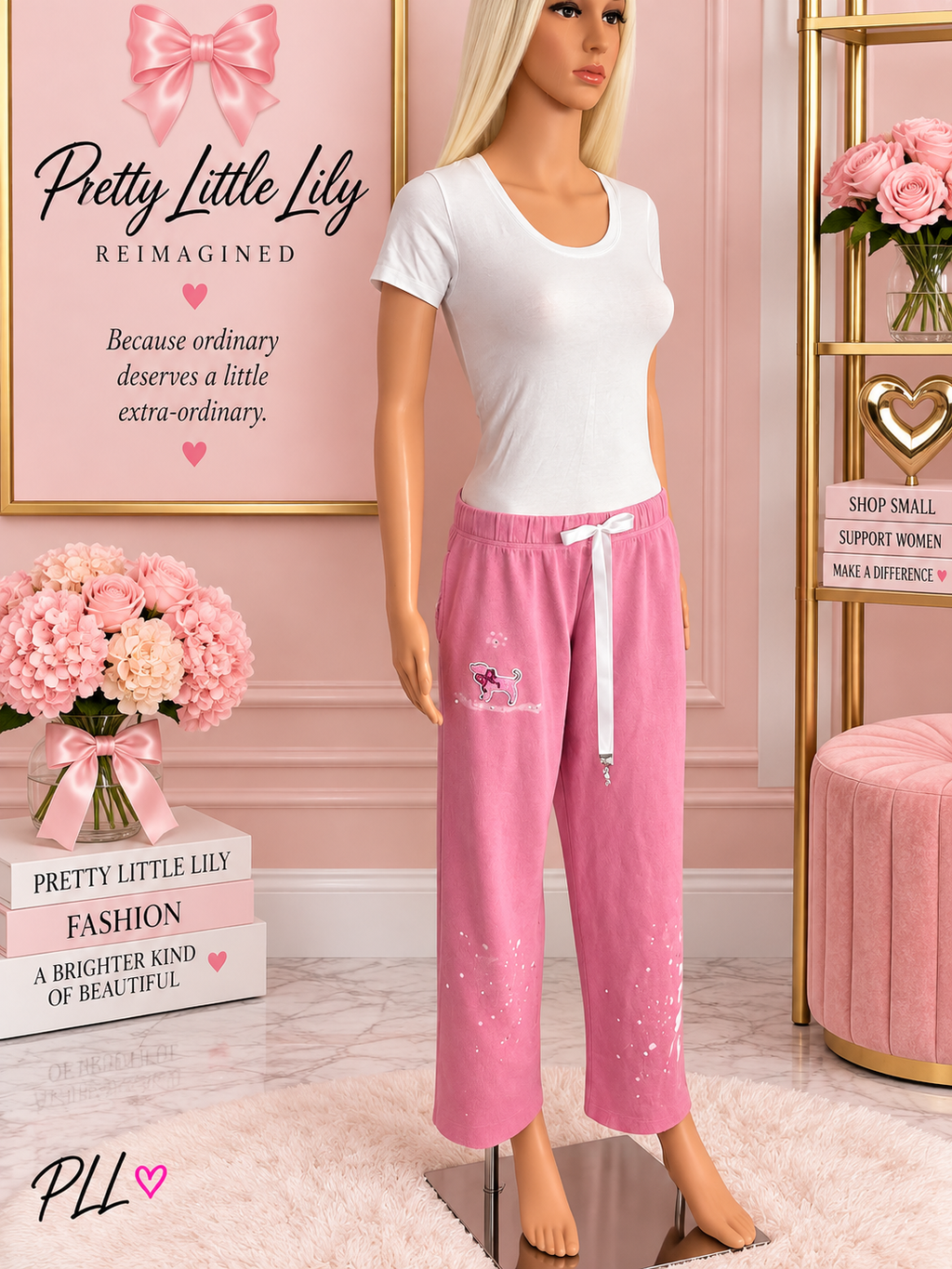 Victoria’s Secret PINK REIMAGINED Swarovski Doggie Joggers – Medium