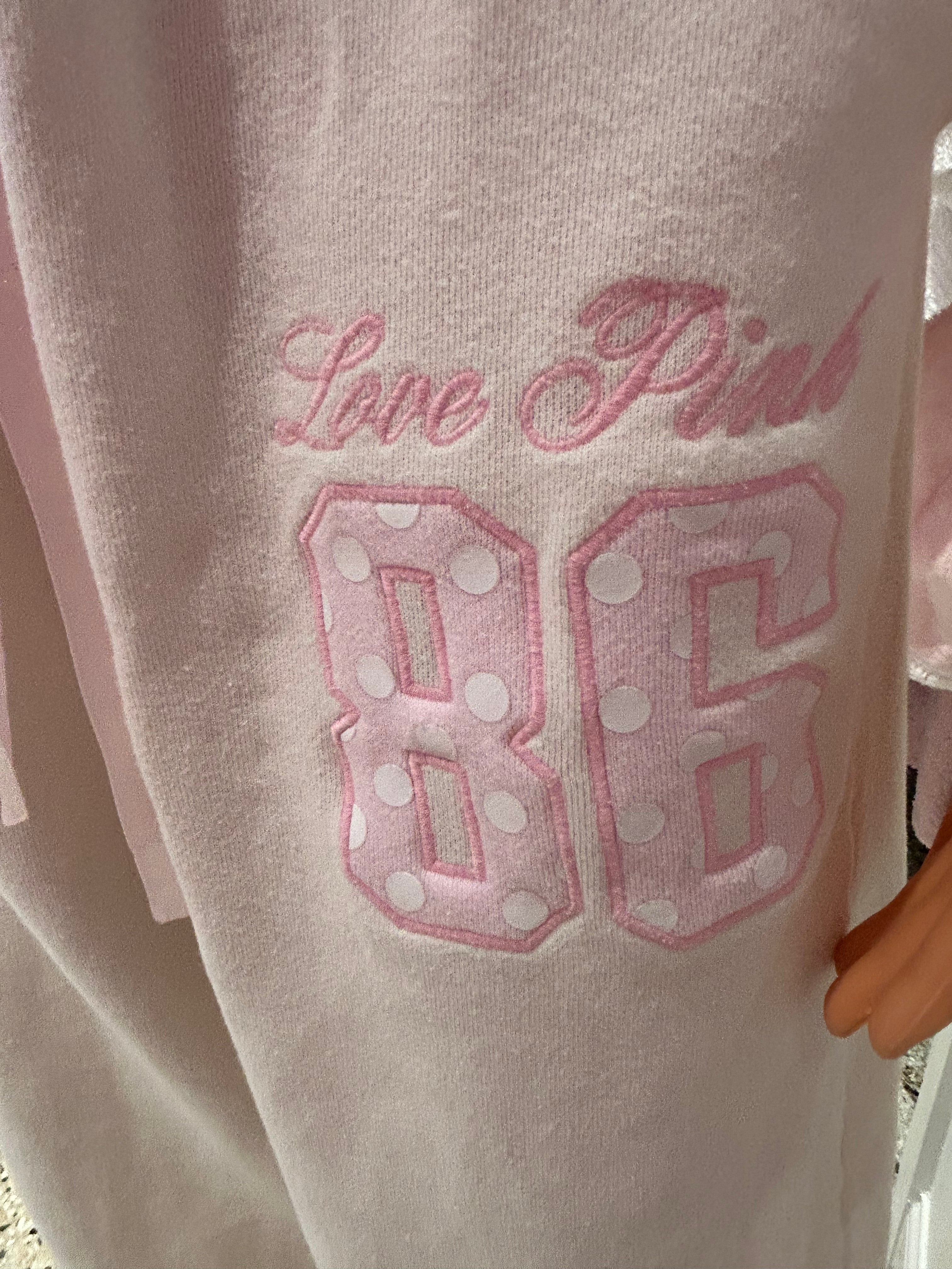 VS PINK Cream Wide Leg Sweatpants XS | Textured Appliqués & Satin Bow
